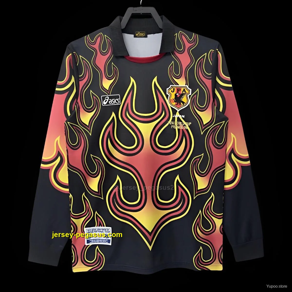 Retro 1998 Japan Goalkeeper Red Flame Long Sleeve Jersey Retro 1998 Japan Goalkeeper Red Flame Long Sleeve Jersey