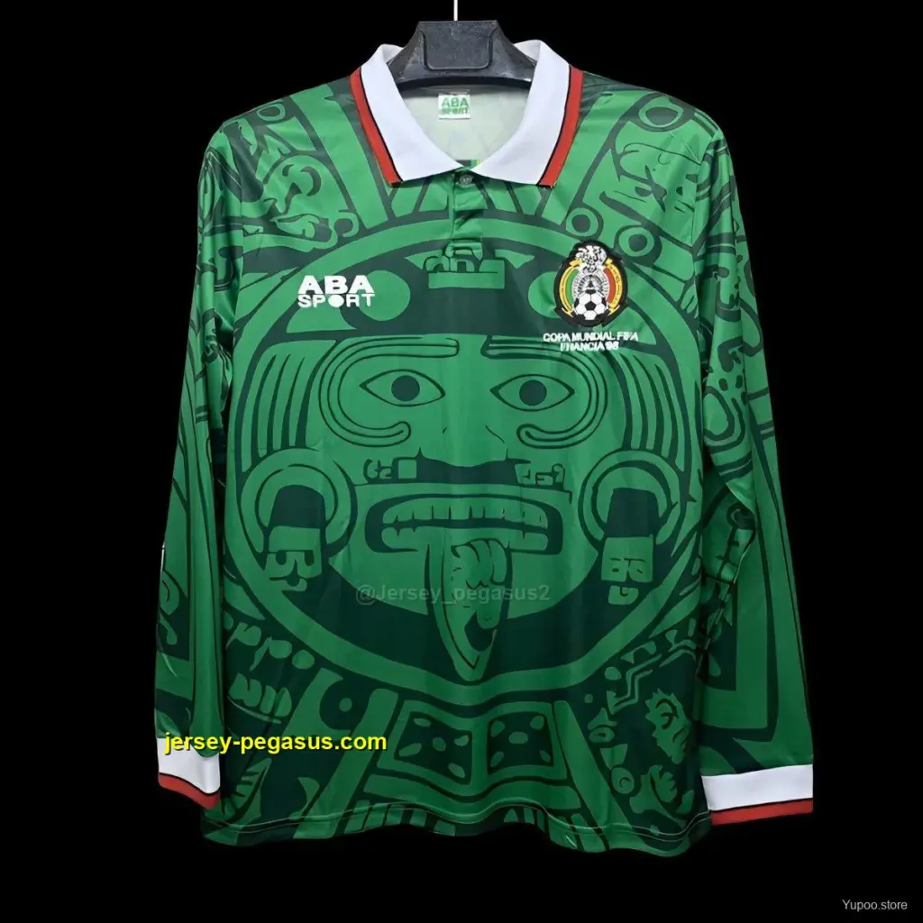 Retro 1998 Mexico Home Long Sleeve Jersey