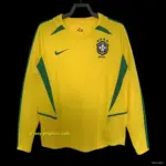 Retro 2002 Brazil Home Long Sleeve Jersey