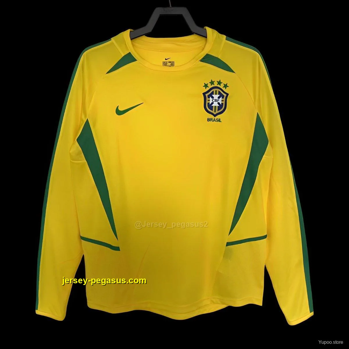 Retro 2002 Brazil Home Long Sleeve Jersey Retro 2002 Brazil Home Long Sleeve Jersey