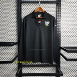 Retro 2004 Brazil Special Edition Black Long Sleeve Jersey