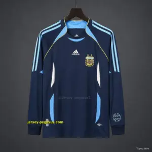 Retro 2006 Argentina Away Long SLeeve Jersey