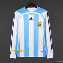 Retro 2006 Argentina Home Long SLeeve Jersey