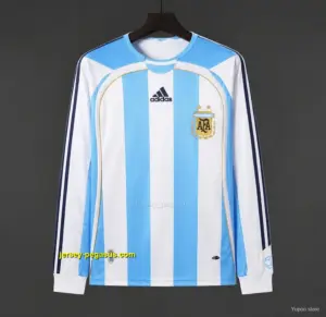 Retro 2006 Argentina Home Long SLeeve Jersey