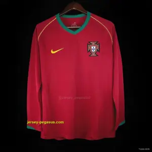 Retro 2006 Portugal Home Long Sleeve Jersey