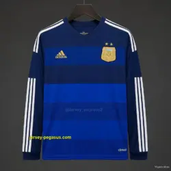 Retro 2014 Argentina Home Long Sleeve Soccer Jersey