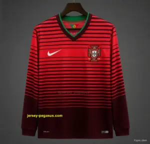 Retro 2014 Portugal Home Long Sleeve Jersey