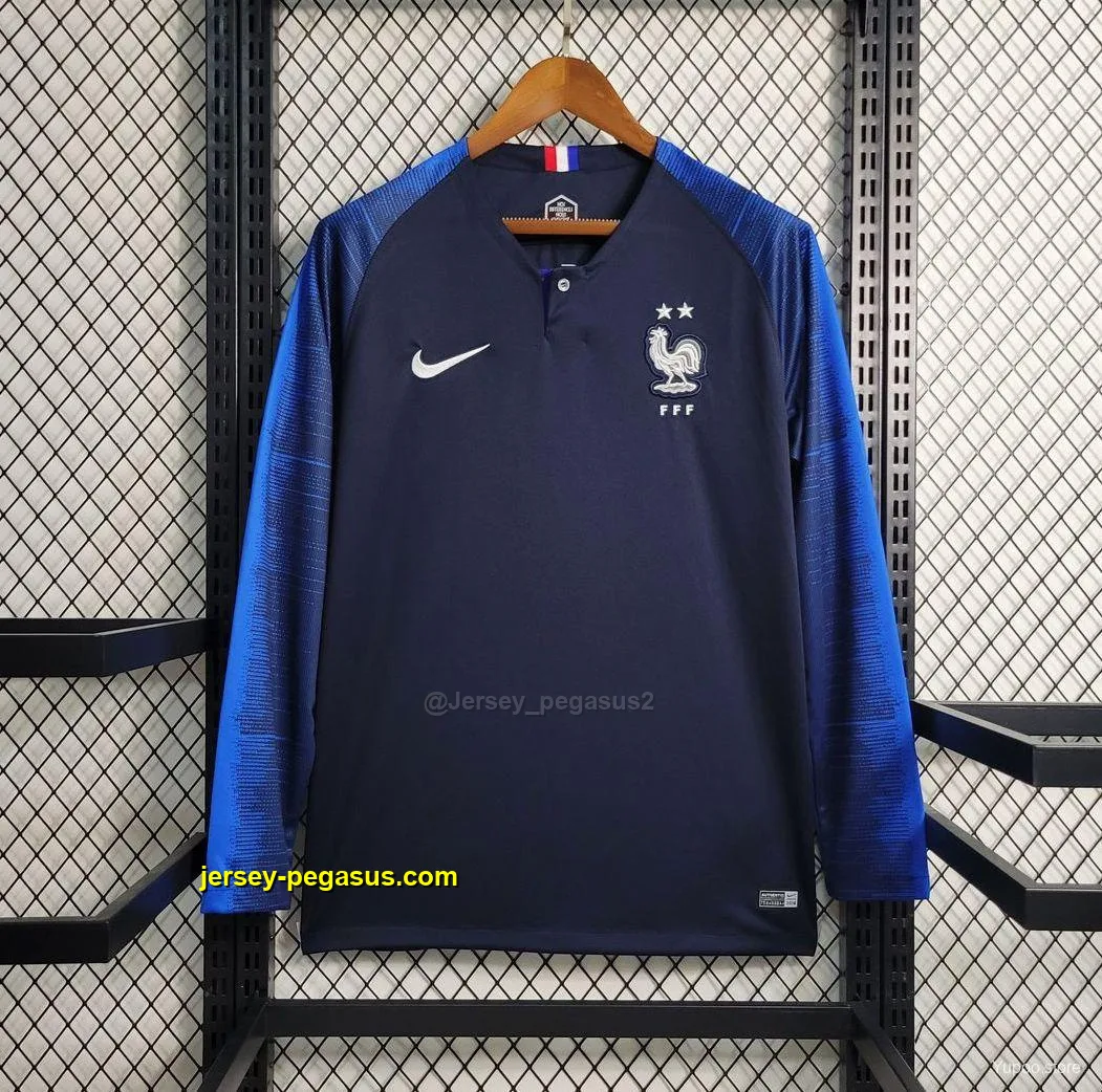 Retro 2018 France Home Long Sleeve Jersey Retro 2018 France Home Long Sleeve Jersey