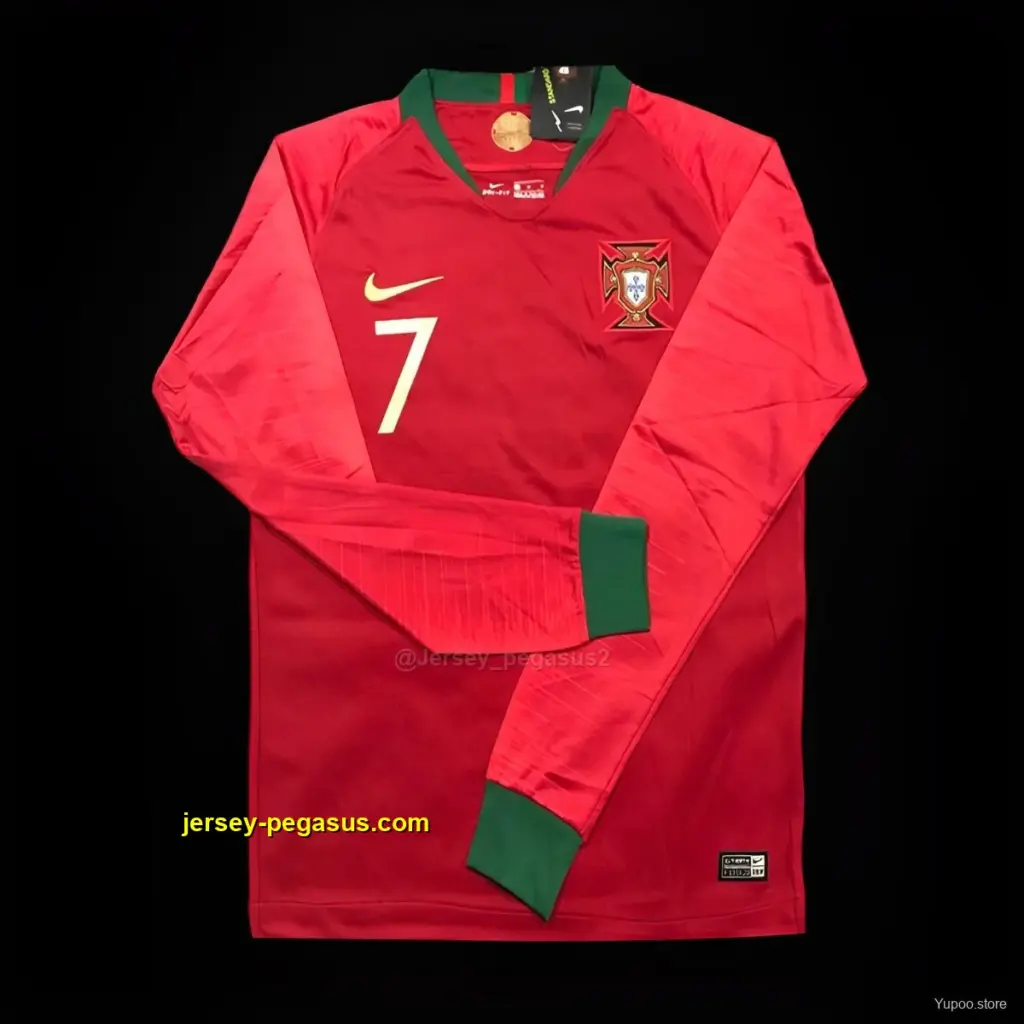 Retro 2018 Portugal Home Long Sleeve Jersey