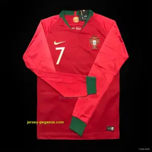 Retro 2018 Portugal Home Long Sleeve Jersey