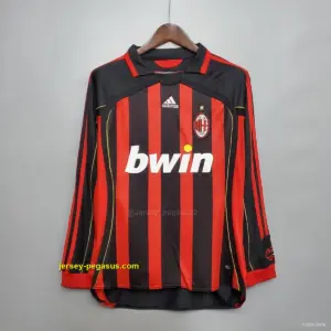 Retro AC Milan Long sleeve home Soccer Jersey
