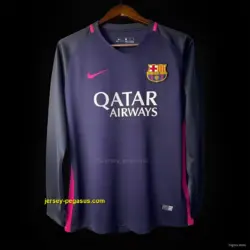 Retro Barcelona Away Purple Long Sleeve Jersey