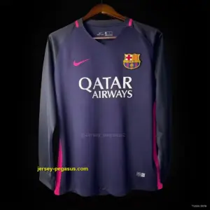 Retro Barcelona Away Purple Long Sleeve Jersey