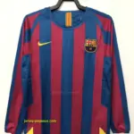 Retro Barcelona Home Long Sleeve League Version Soccer Jersey