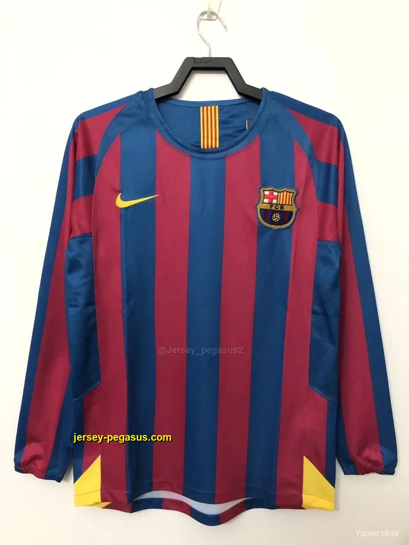 Retro Barcelona Home Long Sleeve League Version Soccer Jersey Retro Barcelona Home Long Sleeve League Version Soccer Jersey