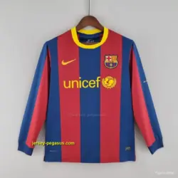 Retro Barcelona Long Sleeve Home Soccer Jersey