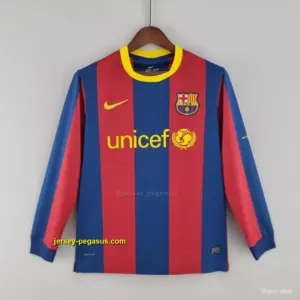 Retro Barcelona Long Sleeve Home Soccer Jersey