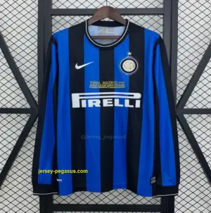 Retro Inter Milan Long Sleeves Champions League Edition Home Jersey