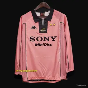 Retro Juventus Away Pink Long Sleeve Jersey