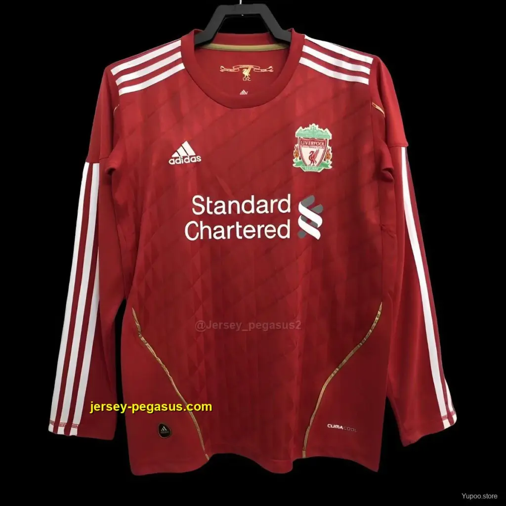 Retro Liverpool Home Long Sleeve Soccer Jersey