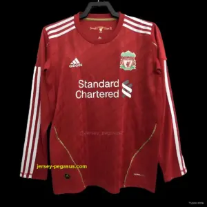 Retro Liverpool Home Long Sleeve Soccer Jersey