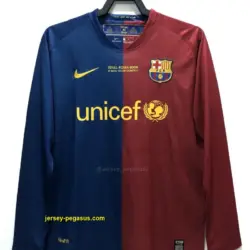 Retro Long SLeeve Barcelona Home Champions Version Soccer Jersey