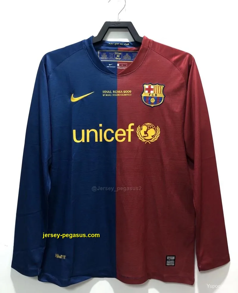 Retro Long SLeeve Barcelona Home Champions Version Soccer Jersey Retro Long SLeeve Barcelona Home Champions Version Soccer Jersey