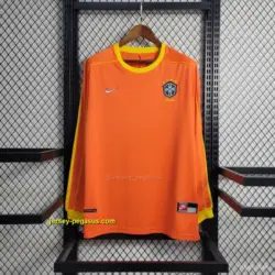 Retro Long Sleeve 1998 Brazil Goalkeeper Orange Jersey