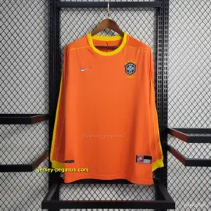 Retro Long Sleeve 1998 Brazil Goalkeeper Orange Jersey