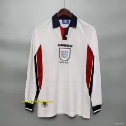 Retro Long Sleeve 1998 England home Soccer Jersey