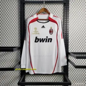 Retro Long Sleeve 20 AC Milan Away White Jersey