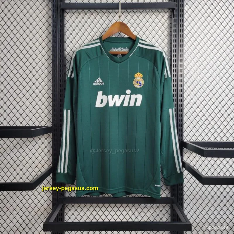 Retro Long Sleeve 20 Real Madrid Third Green Jersey Retro Long Sleeve 20 Real Madrid Third Green Jersey