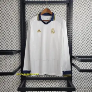 Retro Long Sleeve 20 Real Madrid Training White Jersey