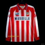 Retro Long Sleeve Atletico Madrid Home Jersey