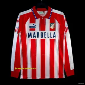 Retro Long Sleeve Atletico Madrid Home Jersey