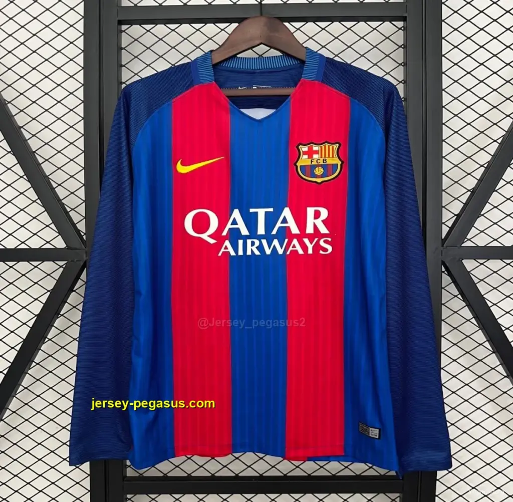 Retro Long Sleeve Barcelona Home Jersey