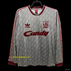 Retro Long Sleeve Liverpool Away Soccer Jersey
