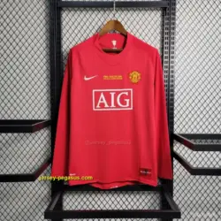 Retro Long Sleeve Manchester United Champions League Version Home Jersey