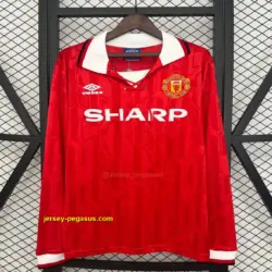 Retro Long Sleeve Manchester United Home Jersey