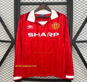 Retro Long Sleeve Manchester United Home Jersey