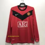 Retro Long Sleeve Manchester United Home Soccer Jersey