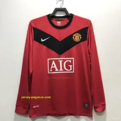Retro Long Sleeve Manchester United Home Soccer Jersey