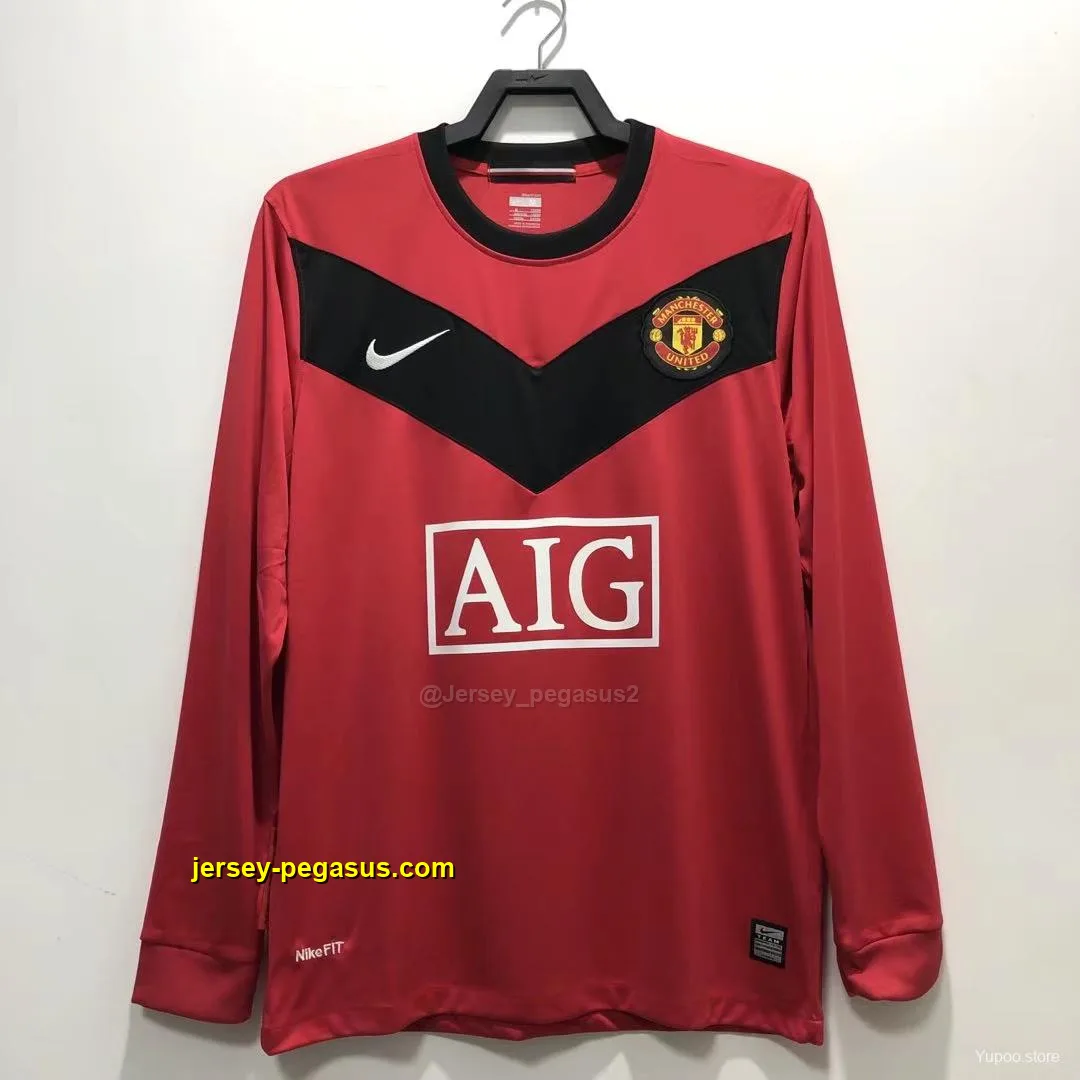 Retro Long Sleeve Manchester United Home Soccer Jersey Retro Long Sleeve Manchester United Home Soccer Jersey