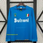 Retro Long Sleeve Napoli Home Jersey