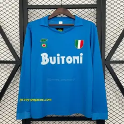 Retro Long Sleeve Napoli Home Jersey