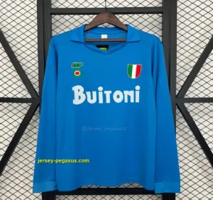 Retro Long Sleeve Napoli Home Jersey