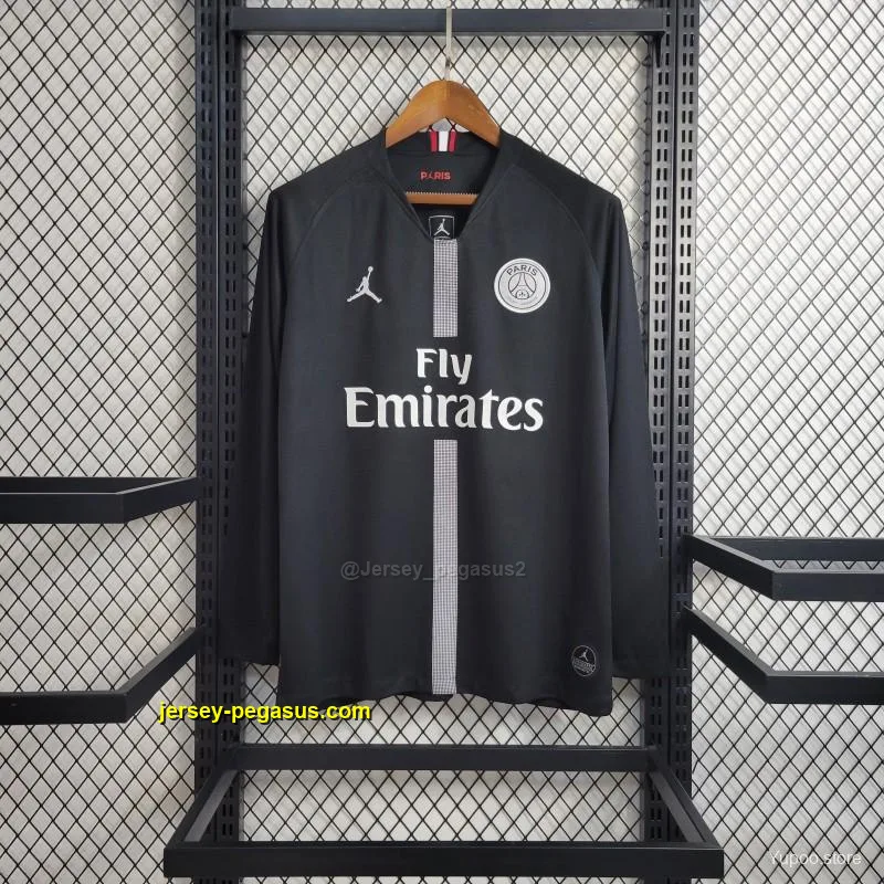 Retro Long Sleeve PSG Black Champions League Jersey Retro Long Sleeve PSG Black Champions League Jersey