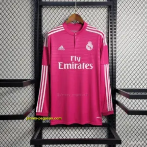 Retro Long Sleeve Real Madrid Away Pink Jersey