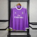 Retro Long Sleeve Real Madrid Away Purple Jersey