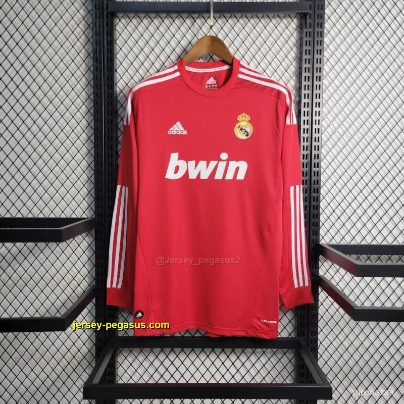 Retro Long Sleeve Real Madrid Away Red Jersey Retro Long Sleeve Real Madrid Away Red Jersey